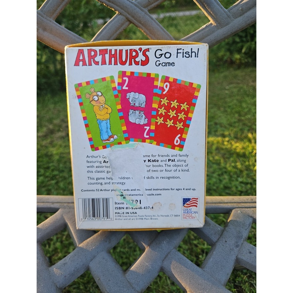 Arthur's Go Fish Game Great American Puzzle Factory 1998 - Picture 2 of 9